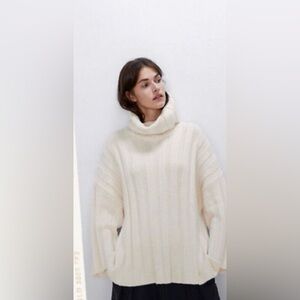 Zara Cream Turtleneck Sweater